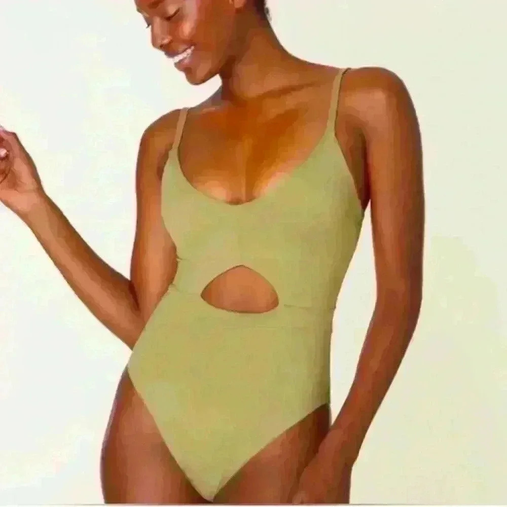 Andie Swim The Samoa One Piece Swim Suit Olive Green